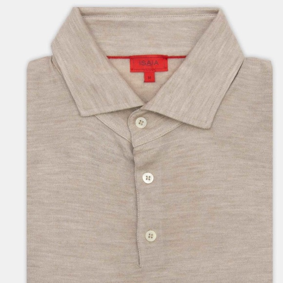 I - Tan Cashmere Silk Stretch Polo - Picture 2 of 4